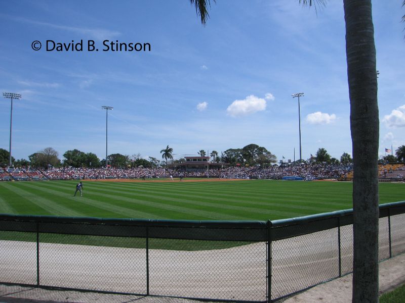A view of the game from outside Holman Stadium