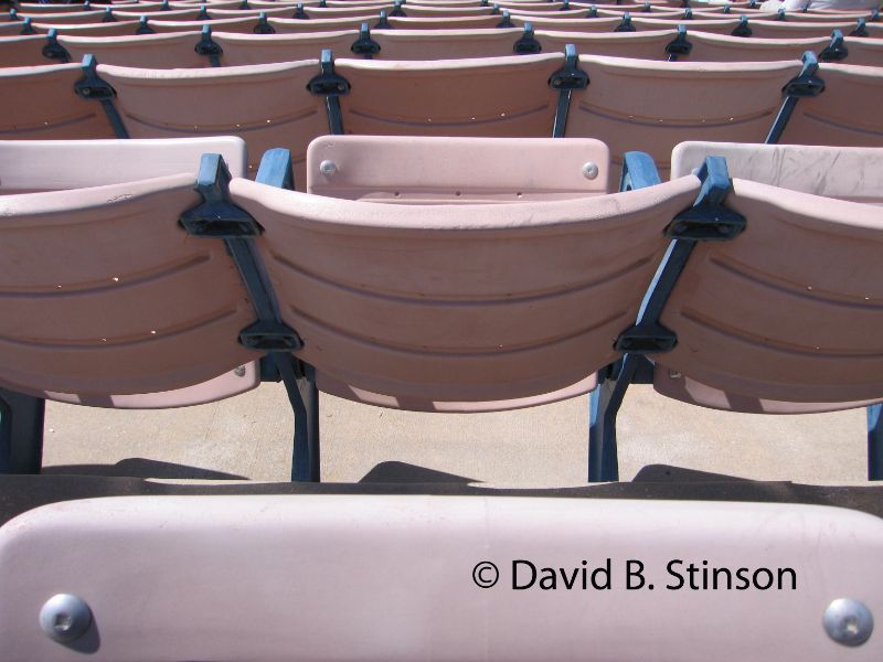 Pale colored seats of the Holman Stadium