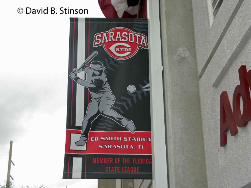 Ed Smith Stadium signage at a building