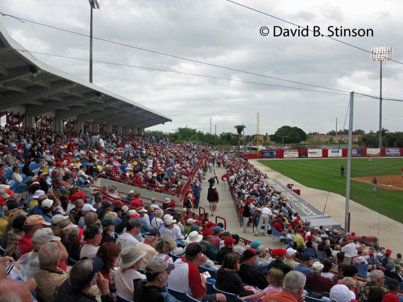 A fully packed grandstand in the Ed Smith Stadium