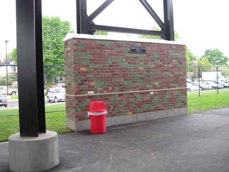 Reused bricks from Parkway Field