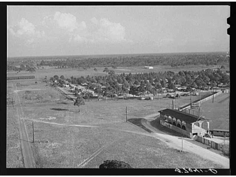 A black and white aerial image of Payne Park