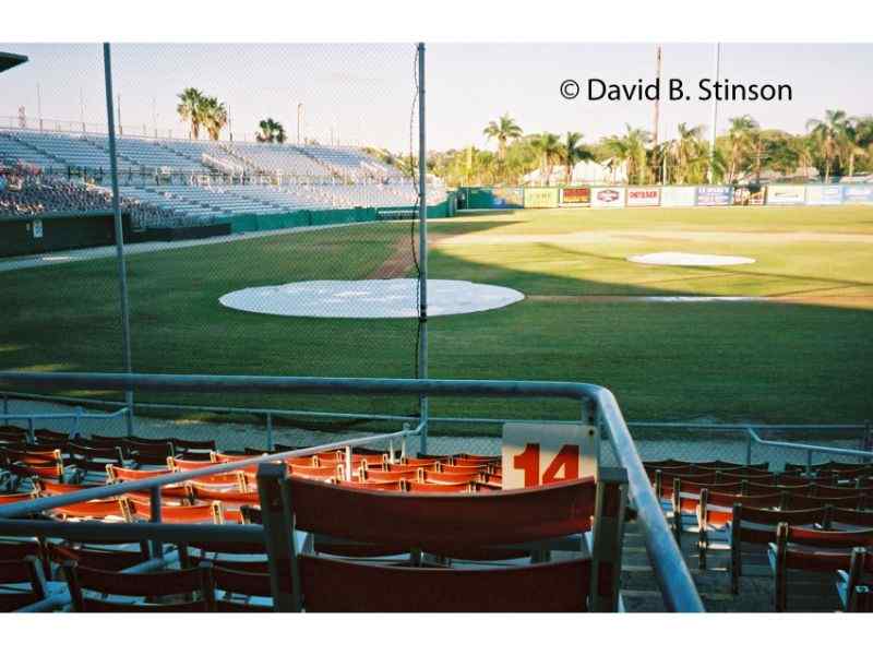 An empty baseball field in the Jack Russel Stadium