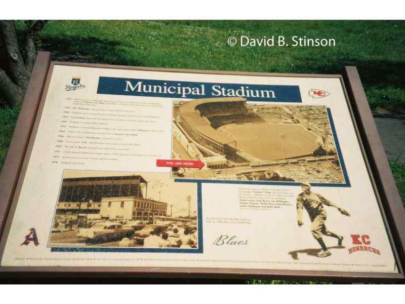 A plaque honoring Kansas City Municipal Stadium