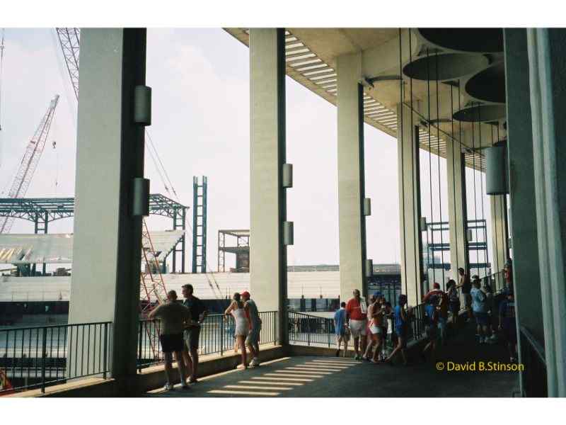 The Busch Stadium upperdeck pillars and new stadium