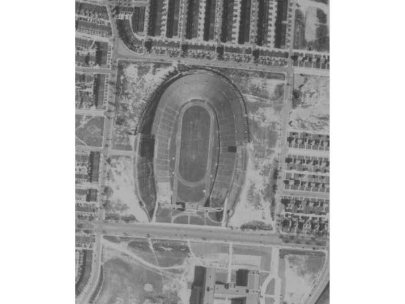 An aerial view of Baltimore's Municipal Stadium