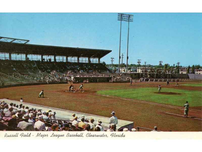 A postcard showing the batter making a run