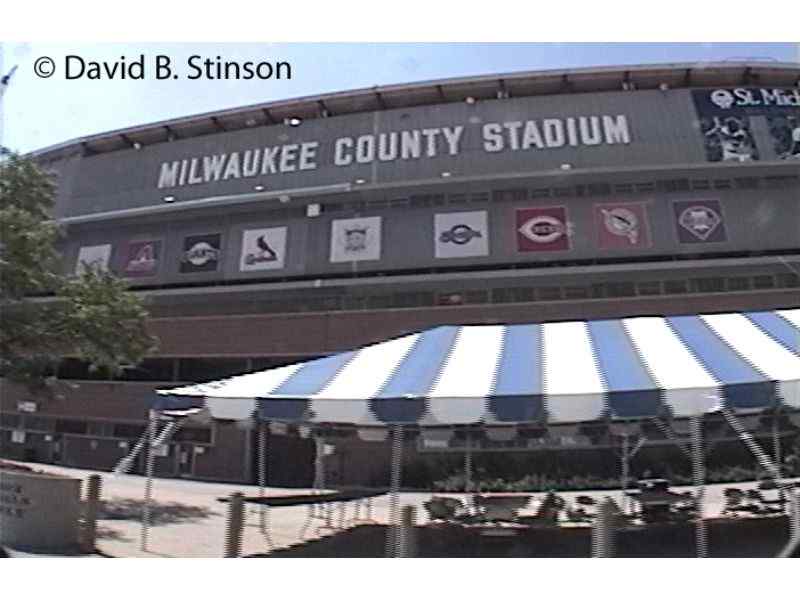 The exterior of Milwaukee County Stadium