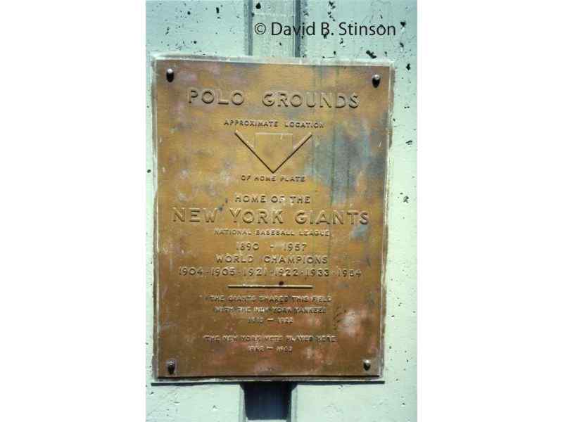 Polo Grounds dedication plaque