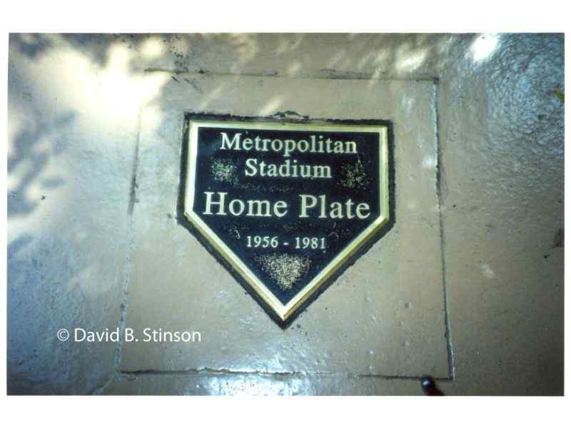 The home plate marker of the Metropolitan Stadium