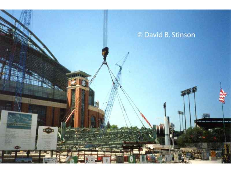 Roof of Miller Park being raised