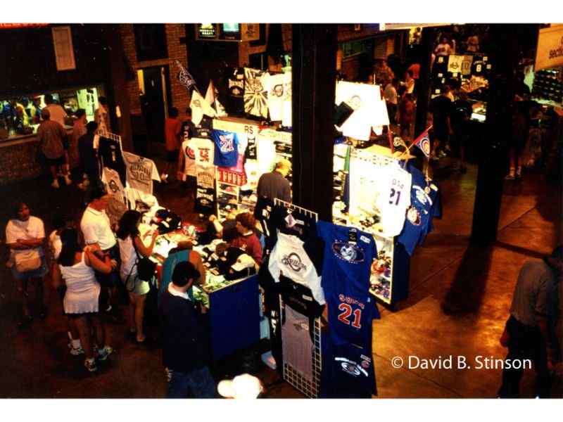 A souvenir stand in the Milwaukee County Stadium