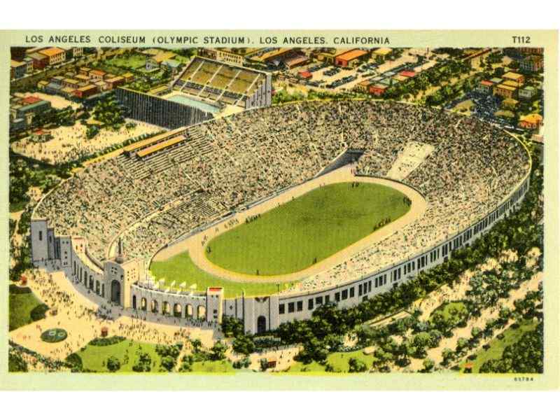 A Los Angeles Coliseum Olympic Stadium postcard