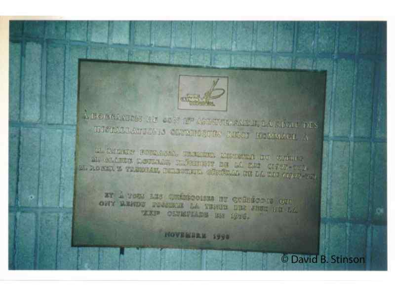 The Le Plaque of Stade Olympique