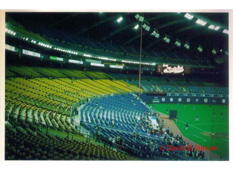 The third base lower bowl and upper deck of Stade Olympique