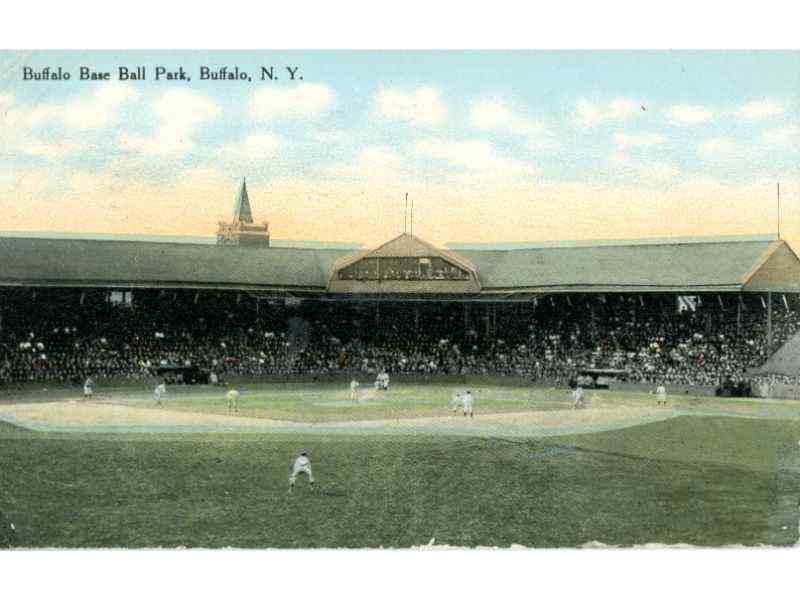 A postcard of Buffalo Base Ball Park