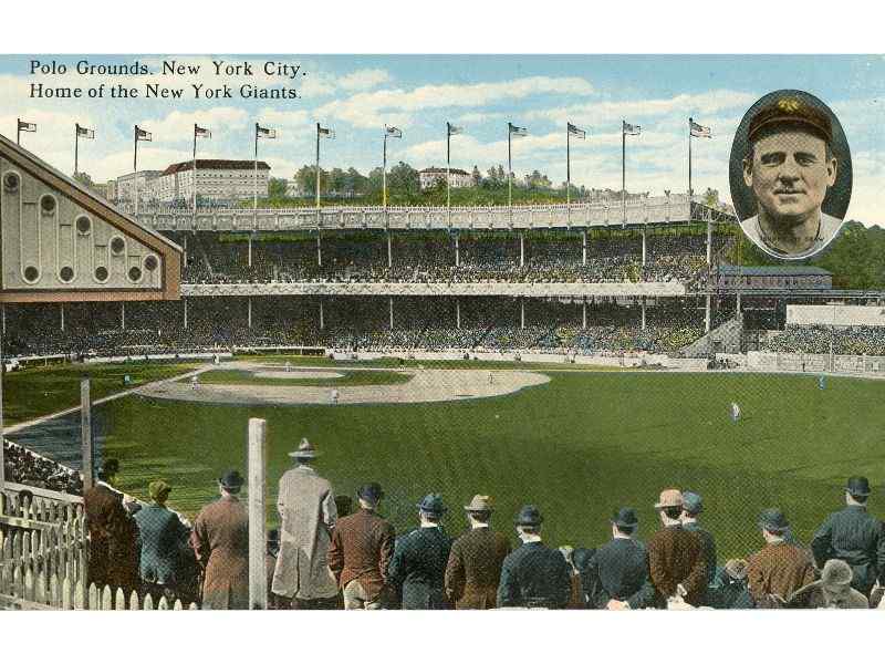 A painting of the Polo Grounds stadium